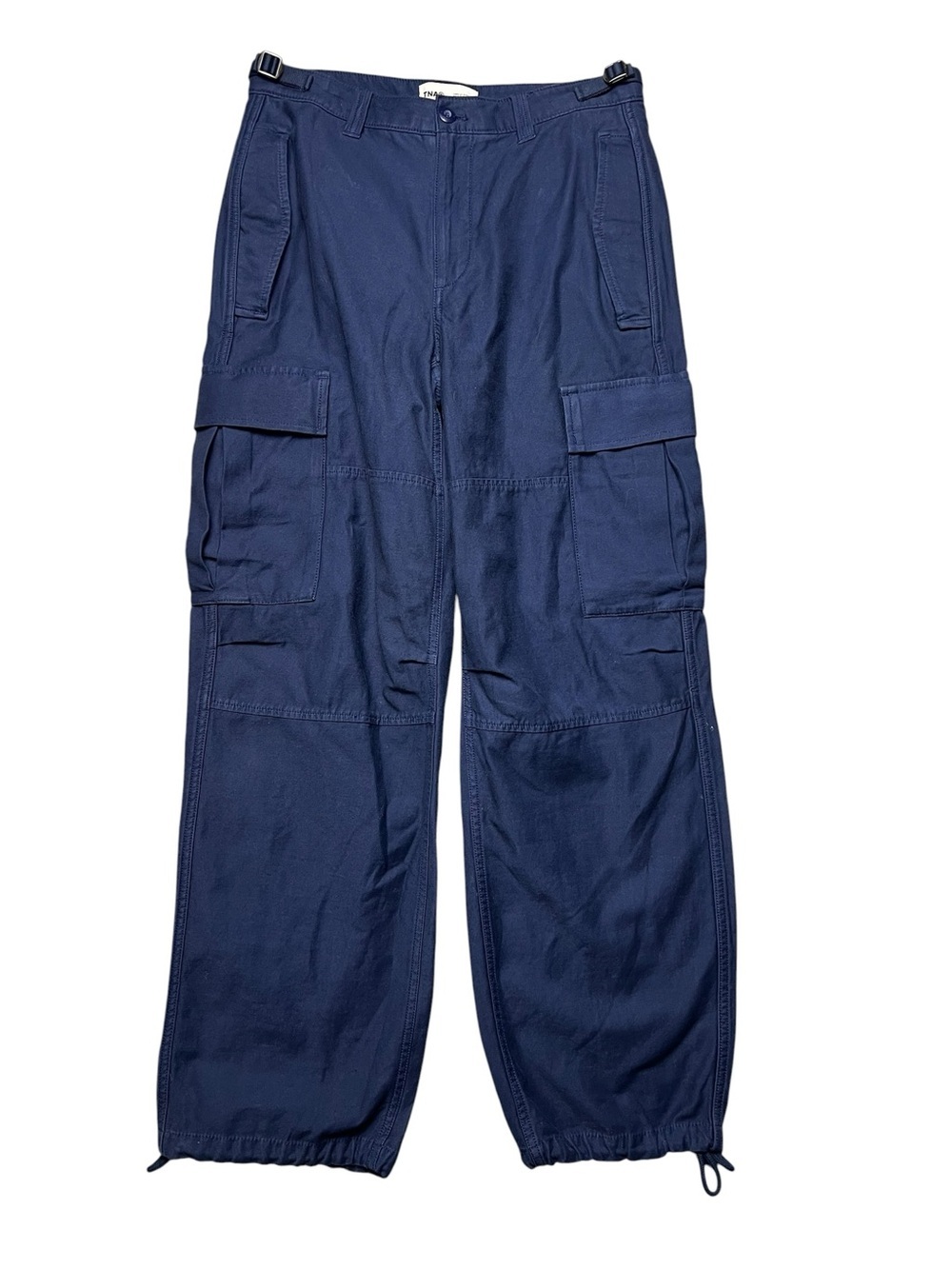 Aritzia TNA Pants Women's Size 4 Navy Blue Baggy Belted Cargo Surplus Division